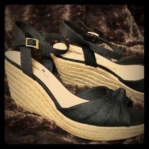 Montego Bay Black Ankle Wedges